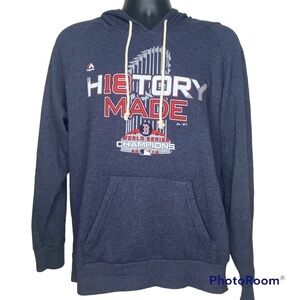 Majestic Threads Men's S Gray Red Boston Red Sox Champions H18tory Made Hoodie